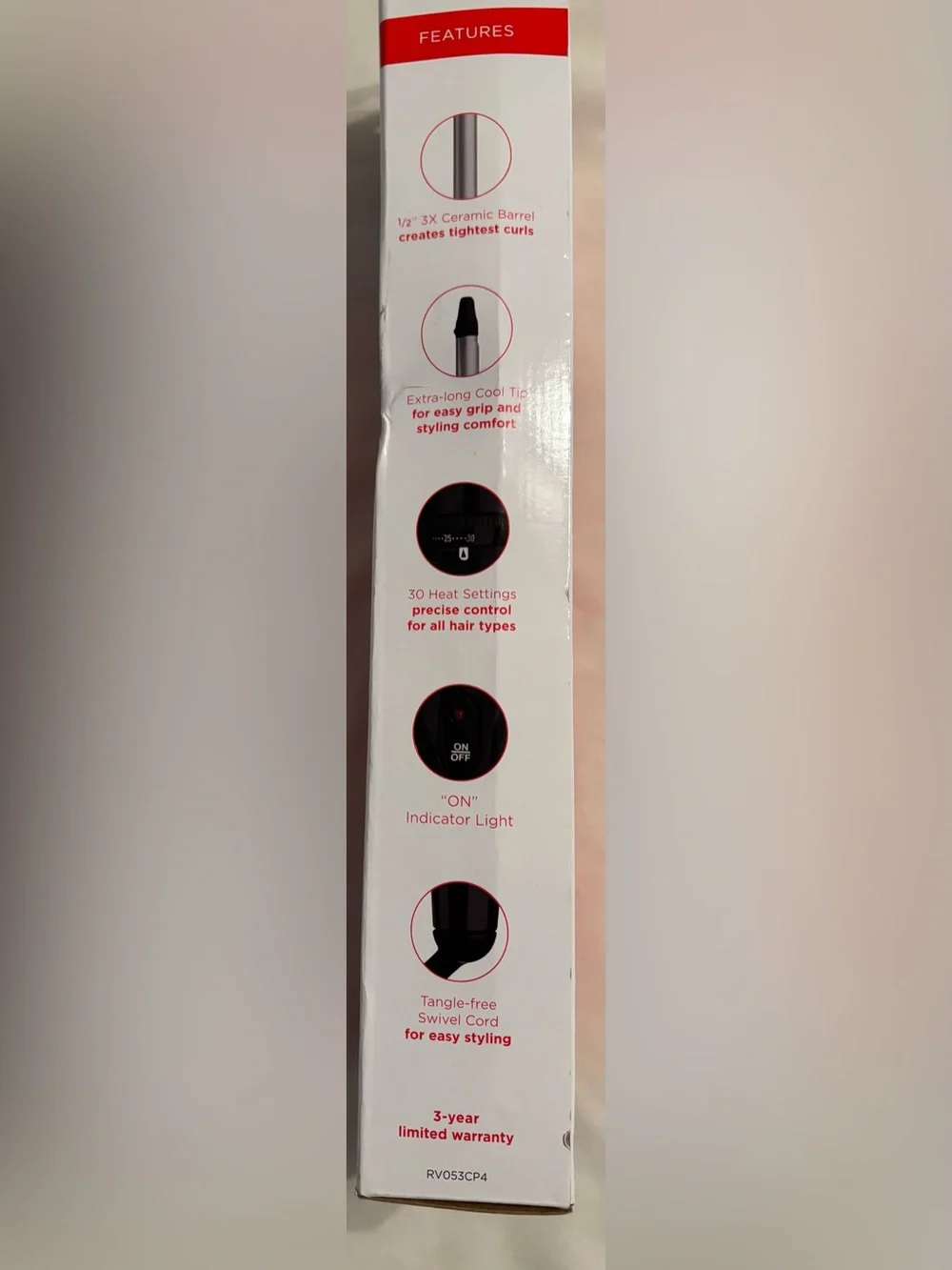 NIB 1/2” Revlon Black & Silver Ceramic Curling Iron